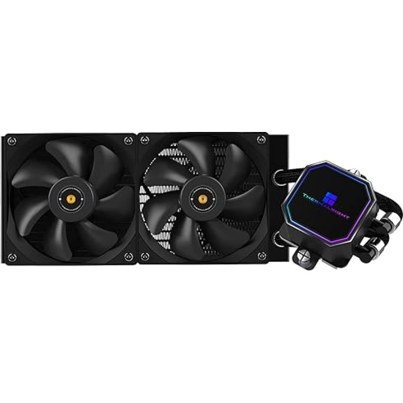 Thermalright Frozen Prism 240 Black AIO Water Cooler, Liquid CPU Cooler, 2 x 120 mm PWM Fan Water Cooling System, 1850 RPM High Speed, Compatible with AMD/AM4/AM5 & Intel LGA115X/1200/2066/1700