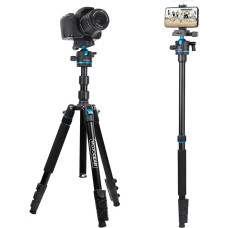 MOJOGEAR Swift 175 cm Photo Tripod with Monopod for Camera and Smartphone - Arca Swiss - Tripod Including Phone Holder - Removable and Reversible Centre Column -