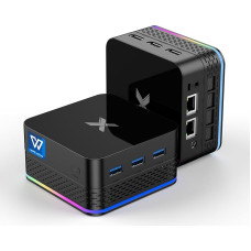 SUKOTOP Mini PC 12e Alder Lake N (up to 3.4GHz) 12GB RAM 512GB ROM LPDDR5 M.2 SSD, 4K Three Monitors Dual RJ45 Gigabit Ethernet, Auto Power On