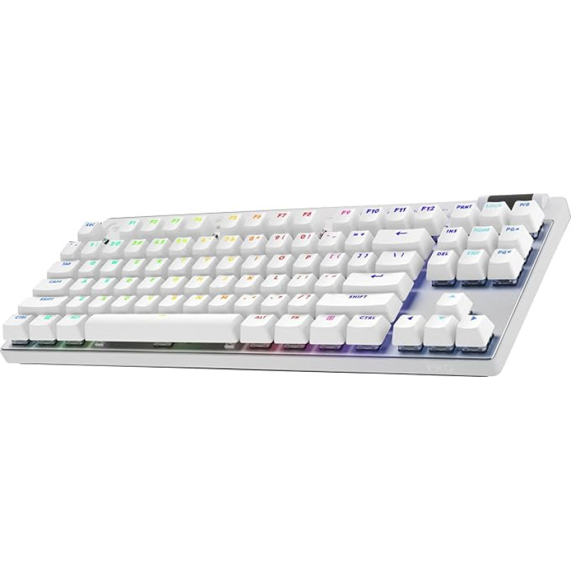 Logitech G PRO X TKL LIGHTSPEED Wireless Gaming Keyboard, Ultra Mobile Design without Numeric Keypad, Lightsync RGB, PBT Keycaps, Tactile Switches (GX Brown), QWERTZ German, PC - White