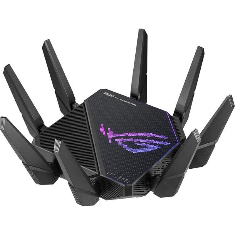 ROG Rapture GT-AX11000 Pro Tri-Band WLAN Gaming Combinable Router (Tethering as 4G and 5G Router Replacement, WiFi 6, 2.5G Port, 10G Port, ASUS RangeBoost Plus, 5.9GHz, Ai Mesh)