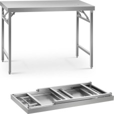 Royal Catering Nerūdijančio plieno sulankstomas virtuvės stalas 120 x 60 cm
