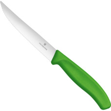 Victorinox Serrated pizza steak knife with sharp tip length 120/232 mm - green