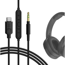 GEEKRIA Replacement Cable for Skullcandy Hesh3, Hesh2, Hesh, Crusher Evo, Crusher Wireless, Venue, Grind Audio Cable, Extension Cable (Black, 1.2 m)