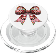 Kokette Schleife Weihnachtsmann Weihnachten Weihnachtsmann Muster Mädchen Xmas PopSockets PopGrip für MagSafe
