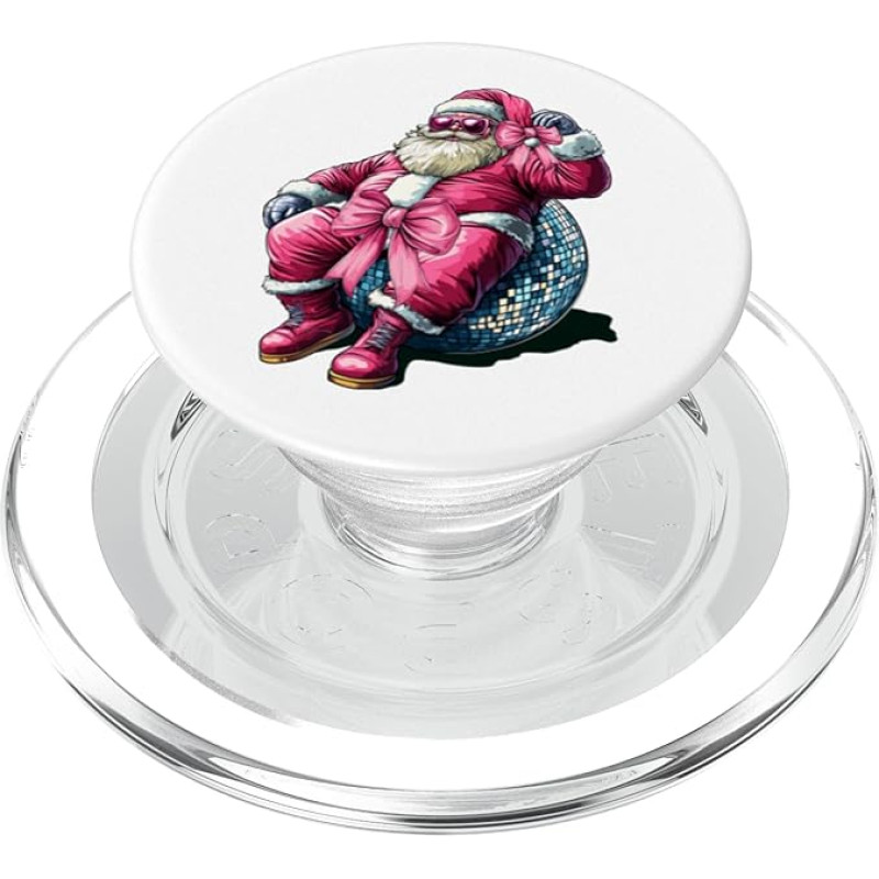 Coquette Bow Weihnachtsmann Discoball für Mädchen PopSockets PopGrip für MagSafe