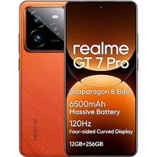 realme GT 7 Pro 5G Mobile Phone, Snapdragon 8 Elite, 12GB + 256GB Smartphone, 120Hz RealWorld Eco Display, 6.78 Inches, 50MP AI Ultra-Clear Snap Camera, 6500mAh, Dual SIM Android 15, NFC, IP69, Orange