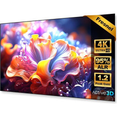 Fresnel Projector Screen, 120 Inches, ALR CLR, 1.2 Amplification, 4K UHD Laser TV Screen, Wall Mounting, Ambient Light Repellent, Projector Screen for Ultra Short Distance Projector