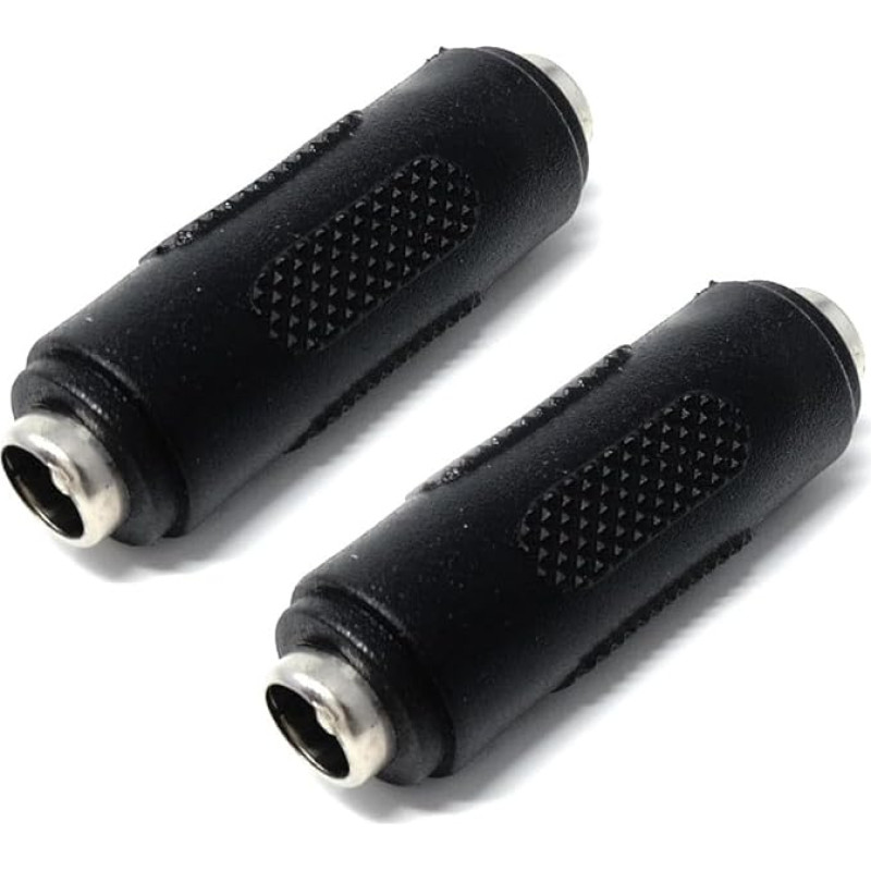 DRUT 5,5 mm x 2,5 mm nuolatinės srovės maitinimo jungtis moteriškos lyties keitiklio kabelio adapterio jungtis, skirta vaizdo stebėjimo kamerų LED žibintams ir kt., 2 juodos spalvos