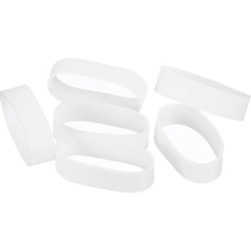 sourcing map 150 Stück Silikon-Gummibänder, 6 mm x 17,5 mm, Gummibänder, Ringe, Kabelbinder, starke elastische Bänder, rutschfest, für Kordelverpackungen, Beutel, Weiß