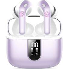 Auriculares Inalámbricos Bluetooth, Auriculares Bluetooth 5.3, 4 Mic Con Reducción de Ruido ENC, 50H Con Graves, Cascos Inalambricos Bluetooth IP7 Impermeable, Nouvelle Pearl Violet