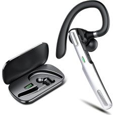 Bluetooth Headset V5.3 with Dual Mic Noise Cancellation, 100 Hours Talk Time, Wireless with LED Charging Case, In-Ear Headset Mobile Phone with for Driving/Business/Office