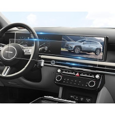 Tucson NX4 2025 Premium Navigation Film, Protective Film for H-yundai Tucson NX4 2025 12.3 inch, Nano Screen Protector, Scratch-Resistant Screen Protectors (Navigation + Cluster 2 Pieces)