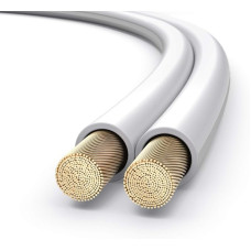 PureLink Lautsprecherkabel Boxenkabel OFC 2x4,00mm² 0,20mm, 15,0m, Kupferkabel aus reinem Kupfer für HiFi Lautsrpecher Boxen Subwoofer, Audio Kabel mit Polaritätskennzeichnung, weiß