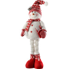 WeRChristmas Sniego senis su ištraukiamomis kojomis Kalėdų dekoracijos, 41-60 cm - raudona/balta