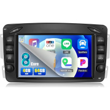 8 branduolių 4+64G CAMECHO Android 13 automobilinis radijas su navigacijos sistema Mercedes Benz C CLK G klasei W203 W209 W463 Viano Vito W639, Dvigubas DIN radijas su 7 colių ekranu Mirror Link RDS/FM Bluetooth 5.0 +
