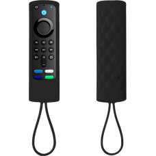 Schutzhülle für Fernbedienung, Silikonmaterial, benutzerfreundlich, waschbar, sturzsicher, staubdicht, kompatibel mit den meisten 4K-Sprachfernbedienungsmodellen – Schwarz glänzend