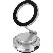 Magnetic Car Phone Holder, Adjustable Dashboard Mount Holder, 360° Rotation, Silver