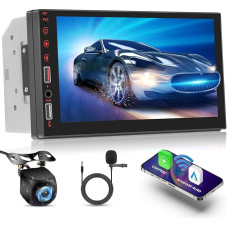 Automobilinis radijo imtuvas su ekranu 1 DIN, palaikantis belaidę 