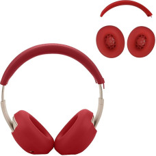 Aiivioll 2-teiliges Set für Beats Studio Pro Kopfhörer, Ohrpolsterbezüge/Kopfbügelkissenbezüge, Schweißfestes Weiches Silikon-Kopfhörerzubehör (Rot)