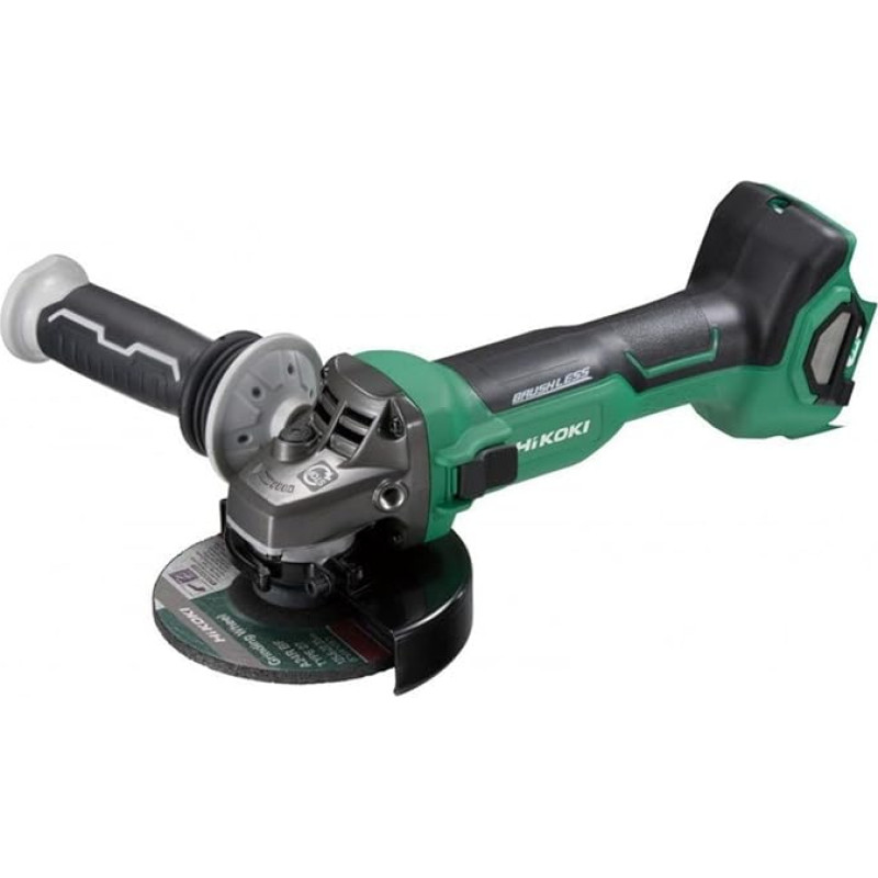 HIKOKI Battery Angle Grinder, G3613DEW2Z, (Basic) (36 V, 0-10,000 rpm, Disc Diameter: 125 mm, Brushless, with AT Mode, Spindle Locking, in HSC III (Without Battery and Charger)