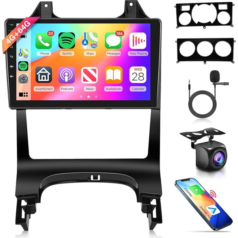 4G + 64G belaidis Carplay Android 13 automobilinis radijas 2 DIN Peugeot 3008 2009-2016 9 colių automobilinis radijas su belaidžiu Android automobilinės navigacijos GPS WiFi Mirror Link Bluetooth FM/RDS radijas 32EQ/USB/SWC galinio vaizdo
