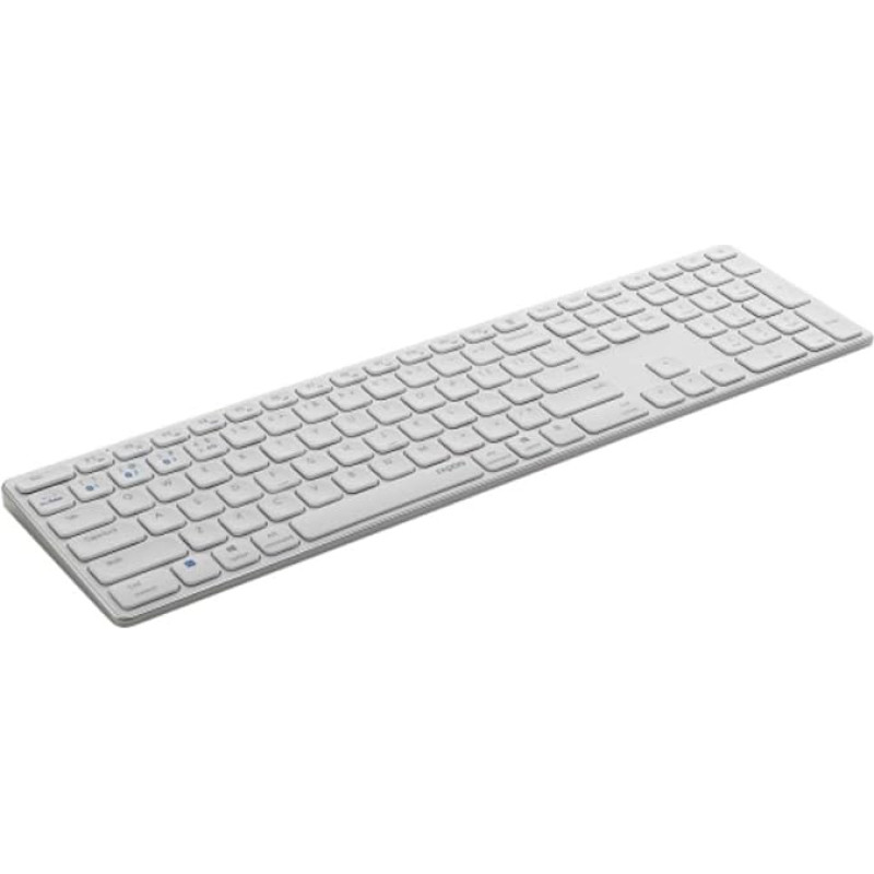Rapoo E9800M Wireless Keyboard Wireless Keyboard Flat Aluminium Design Environmentally Friendly Rechargeable Battery German Layout QWERTZ PC & Mac - White