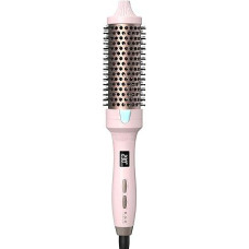 K&K 38 mm Thermal Brush Keratin Thermal Brush Protect Heated Barrel Hot Hair Brush Ionic Straight Shine Volume Comb LED Display Hair Straightener Curler Styling Tool, Dual Tension (Pink, 38 mm)
