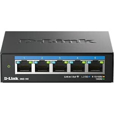 D-Link DMS-105 5-Port Multi-Gigabit Unmanaged Desktop Switch (5x 2.5G Ports, Fanless, Compact, Metal Housing, QoS, Plug and Play)