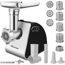 COOCHEER 1500 W elektrinė mėsmalė, nerūdijančio plieno mėsmalė 