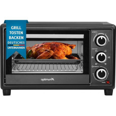 OptimumX 20 L Mini Oven, Small Mini Oven with Convection, 60 Minute Timer, Pizza Oven, 1380 W, Black