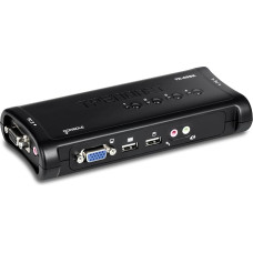 TRENDnet TK-409K 4-Port USB KVM Switch Kit with Audio (Includes 4x KVM Cables and 4 x Audio Cables)