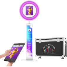 MWE iPad Photo Booth with Ring Light for iPad 12.9 Inches, 10.9 Inches, 10.2 Inches, iPad Photo Booth Machine with Software App and Remote Control, RGB Lights, Flight Case (Light Box, White)