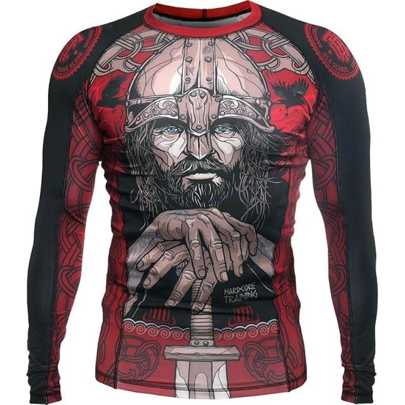 Hardcore Training Rash Guard Men's Compression Shirt Long Sleeve Grappling Jiu Jitsu MMA Fitness Boxing No Gi