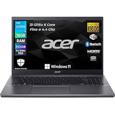 acer Extensa 15 Laptop Intel i3-1215u 6 Core 3.3GHz, RAM 16GB, SSD 512GB, Display 15.6 Inch FHD, Notebook with Win 11 Pro, Italy Warranty