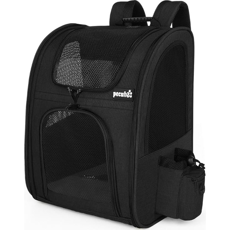 pecute Pet kuprinė su tinkliniu langu, nešiojamas ir sulankstomas katės krepšys, kvėpuojantis ir lengvas šuns krepšys, neperšlampamas Oksfordo audinys su daugybe vietos, daugiafunkcinis neslystantis juodas, XL