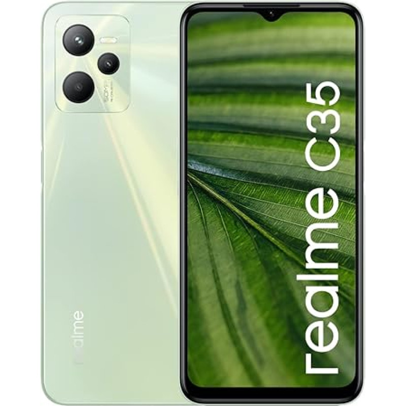 realme C35 4+128GB ryškiai žalias 4G SIM nemokamai atrakintas išmanusis telefonas 50MP AI triguba kamera 6,6