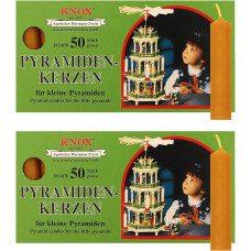 OLShop AG Knox Pyramid Candles Natural Pack of 2 (2 x 50 Pieces) Size: Approx. 14 x 70 mm Christmas Candles