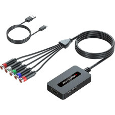 Moteriškojo komponento į HDMI keitiklis PS2/NGC/Xbox žaidimų konsolėms su vyriškuoju komponentu, kad būtų galima rodyti per HDTV, 1080P komponentas į HDMI, RGB YPbPr keitiklis į HDMI, komponentas į HDMI