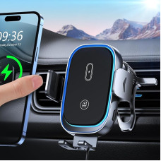 Mohard 15 W Car Mobile Phone Holder with Charging Function, Automatic Clamping, Inductive Charging Station Car, Dual Coil Wireless Charger Car Compatible with iPhone 16/15/14/13, Samsung Galaxy