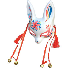 YangYong Little Bunny Kitsune Maske, traditionelles japanisches Cosplay Kaninchen Fuchs Kabuki Maske Kimono Kostüm Zubehör Raumdekor