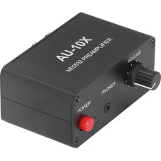 Stereo Preamp, Headphone Amplifier 20 dB with Sockets Design, All-Metal HiFi Sound Phono Preamp for Recording, Parties, Live Stage Events