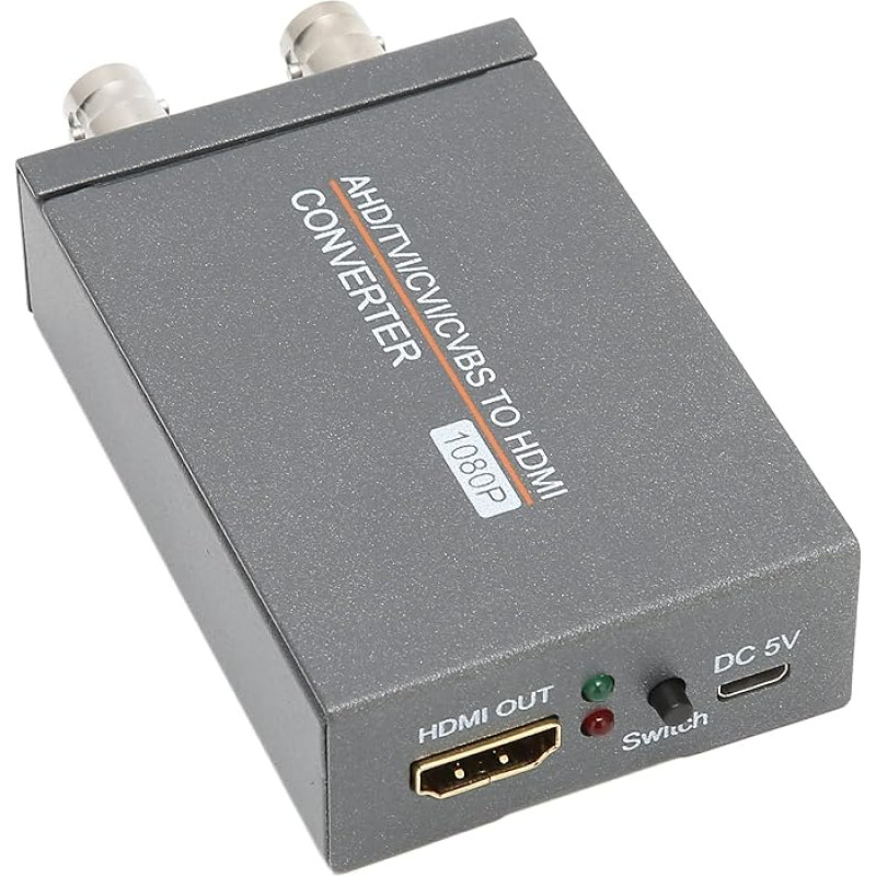 AHD/TVI/CVI/CVBS to HDMI Converter, Full HD 720P/1080P/3MP/4MP/5MP/8MP to HDMI Video Adapter Converts TVI CVI AHD CVBS Video Signals to HDMI for Monitors HDTV DVR