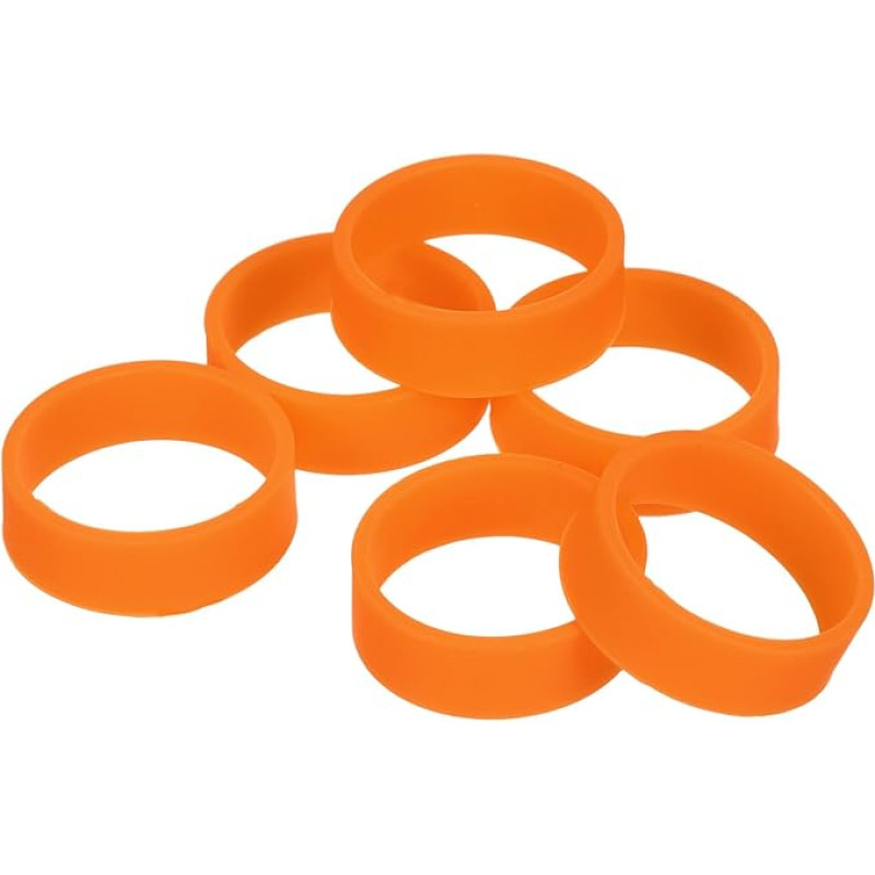 sourcing map 5pcs Silicone Rubber Bands 20x7mm Rubber Bands Cable Ties Strong Elastic Bands Non-Slip Cord Packing Pouch Orange