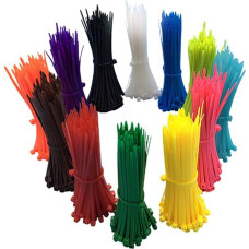 1200 Pcs 2.5mm x 100mm Cable Ties Multipurpose Nylon Cable Ties Self Locking in 12 Different Colors for Home Office Garden Garage Workshop 4 Inch