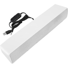 Annadue PC Soundbar Speaker, Wired Computer Gaming Speaker, Soundbar with Surround Stereo, Music Player, Bass Surround Sound Box, 3.5 mm Input for PC Mobile Phones, Tablets (White)