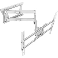 XTRARM TiTon 100 cm wall clearance TV wall mount, long swivel arm, tilt, swivel, rotate, pull, for TV approx. 42-75 Inch up to 60 kg up to VESA 600 x 400 mm, TV Bracket, White