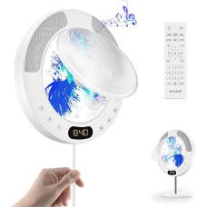 Portable CD Player with Bluetooth, Wall Mounted CD Player Small with Speaker, CD Player with Radio, Built-in HIFI Speakers, USB Port, 3.5 mm AUX Headphone Jack