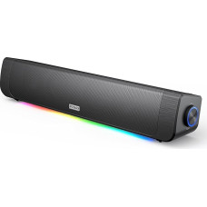 Inwa Computer Speaker, Soundbar for PC, Wired and Battery Operated, Wireless Soundbar with Built-in FM Radio Function, Supports Bluetooth/Input 3.5mm/USB Drive Flash