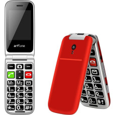 artfone Senior Mobile Phone without Contract Dual SIM Mobile Phone with Emergency Call Button Pensioner Mobile Phone Large Buttons 2G GSM Folding Mobile Phone 2.4 Inch Colour Display Large Button Mobile Phone with Charging Station and Camera - Red